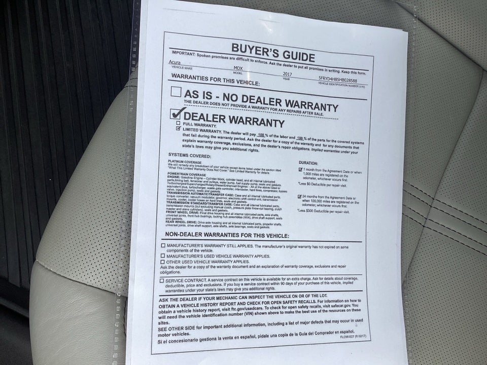 2017 Acura MDX w/Advance Pkg