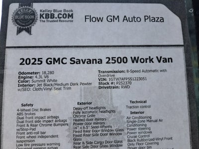 2025 GMC Savana Cargo Work Van
