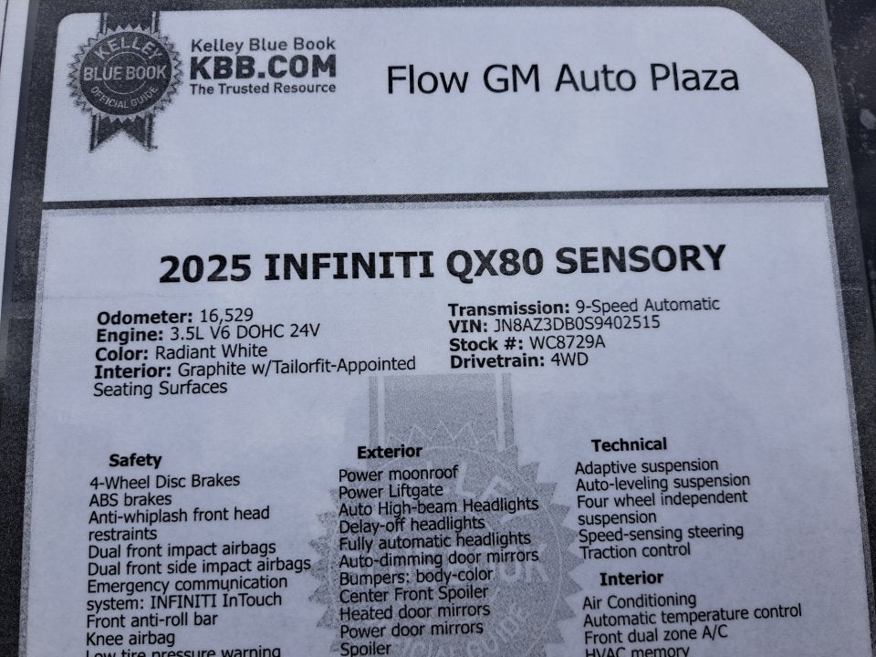 2025 INFINITI QX80 SENSORY AWD