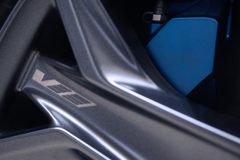 Close-up of the 2026 OPTIQ-V Brembo Performance Front Brakes | Flow Cadillac of Wilmington in Wilmington NC